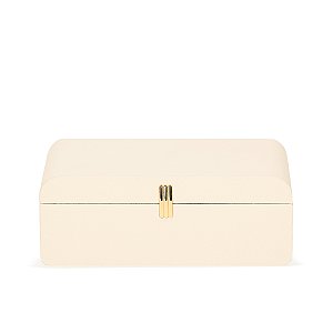 CAIXA EM MDF COM REVESTIMENTO EM PU CREME 8CM