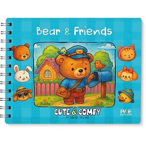 LIVRO PARA COLORIR BEAR E FRIENDS 32PG 24X18 AZUL