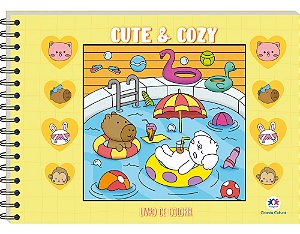 LIVRO PARA COLORIR COLORIR CUTE AND COZY 22X16 CAPA AMARELA