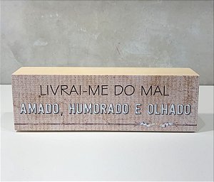 MINI BLOCO DE MADEIRA LIVRAI ME DO MAL 17X6