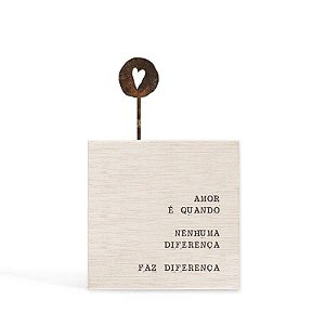 BLOCO CUBO MADEIRA AMOR E QUANDO 9X9