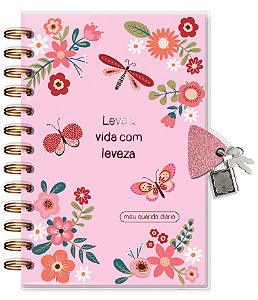 DIARIO COM CHAVE BORBOLETAS