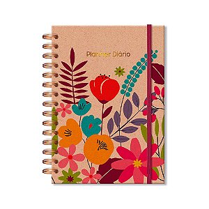 PLANNER DIARIO FLORAL KRAFT