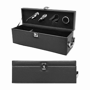 MALETA CONJUNTO DE ACESSÓRIOS PARA VINHO PRETO