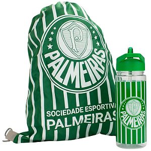GARRAFA DE PLASTICO 450ML C/ MOCHILA PALMEIRAS