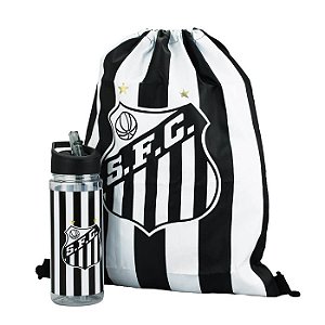 GARRAFA DE PLASTICO 450ML C/MOCHILA SANTOS