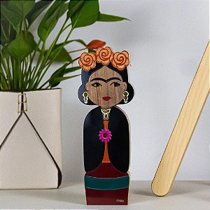 ESCULTURA DE MADEIRA KOKESHI FRIDA
