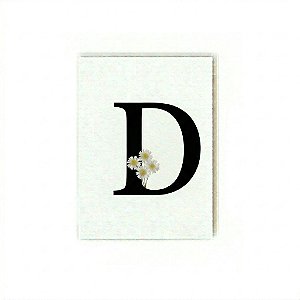 KIT 6 CARTOES COM INICIAIS FLORITA 11X16 LETRA D