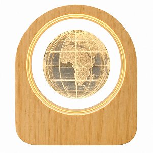 LUMINARIA DECORATIVA EM VIDRO COM SUPORTE MODELO PLANETA TERRA