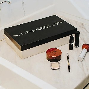 CAIXA ORGANIZADORA MAQUIAGEM MAKEUP PRETO E BRANCO