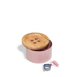 CAIXA ORGANIZADORA BOTAO COSTURA ROSA