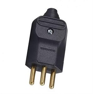 Plugue Desmontável  2P+T 20A 180G com Prensa Cabo -  Preto