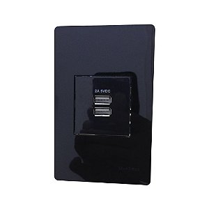 Módulo Carregador Tomada  USB 2A - Bivolt  -  EBONY (Preto) - INFINITI