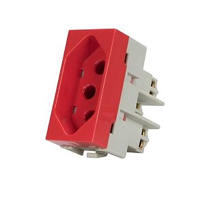 Módulo Tomada - 2P+T - 20A - 250V - Vermelha -  INFINIT