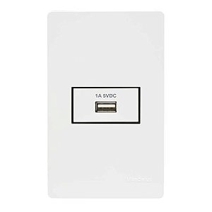Tomada 01 USB  - Carregador -  1A-BIV  - 4X2  - Branca -  INFINITI