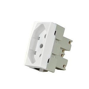 Módulo Tomada  2P+T 10A - 250V - Branca  - SLEEK