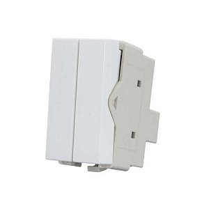 Módulo Interruptor Duplo Simples  10A - 250V - Branco - INFINITI