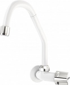 Torneira para Parede - Bica Móvel com Arejador - Aqua Branca - Plastilit