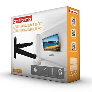 Suporte para DVD - Preto - Brasforma