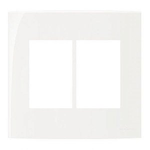 Placa Horizontal 06 Postos com Suporte  4X4 - Branca - SLEEK