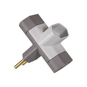 Adaptador 2P - Benjamim - Cor Grafite/Cinza  - 127/220