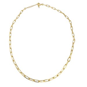 Colar choker com design de elos retangulares P  38 cm ( itália) folheado em ouro