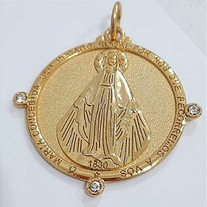 Pingente Nossa Senhora das Graças folheado em ouro
