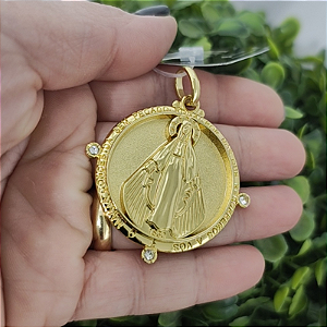 Pingente Nossa Senhora das Graças folheado em ouro