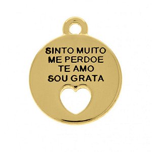 Pingente Hoponopono Dourado Folheado em ouro