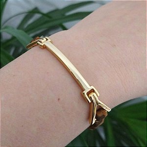 Pulseira Dourada Fina Tigrada