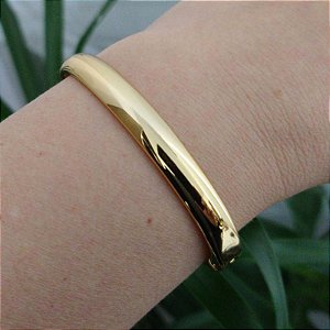 Bracelete Fixo Liso folheado em ouro  ( tamanhos M E G)
