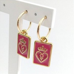 Brincos Argola Tarot Imperatriz folheado em ouro