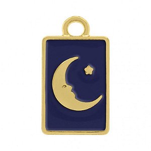 Pingente Dourado (resina Azul) Tarot Lua