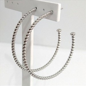 Brinco de Argola Georgia folheado em ródio ( prateado)