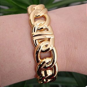 Bracelete Heloisa folheado em ouro ( tamanho único 16cm a 17,5cm)