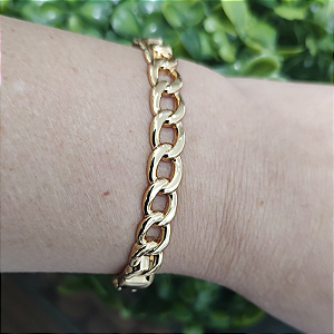 Bracelete Trançado folheado em ouro (Tamanho único)