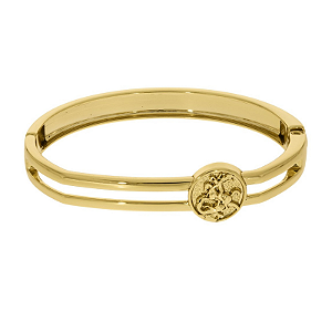 Bracelete fixo de São Jorge folheado em ouro (tamanho G)