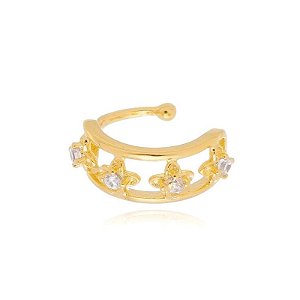 Piercing Flores com Zircônias folheado em ouro