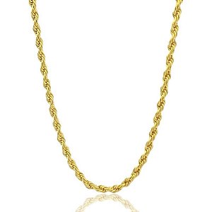 Choker cordão fio baiano 3mm folheado em ouro 32 cm
