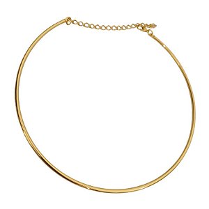 Colar com aro fixo liso folheado em ouro