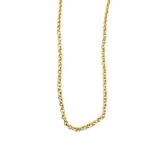 Colar longo fino P tipo elo port. Folheado em ouro 50 cm