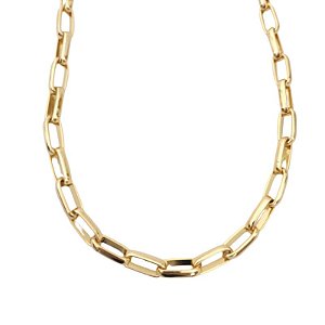 Colar correntaria G formato quadrado ( Italia) 45 cm folheado em ouro