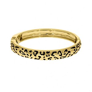 Bracelete Fixo com pintas de Onça Folheado em ouro  ( tamanho único  - 15 ao 17,5 cm pulso)