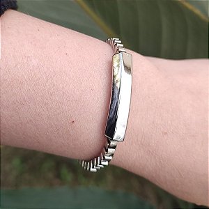 Pulseira Correntaria com cano folheado em Ródio ( prateado) joana