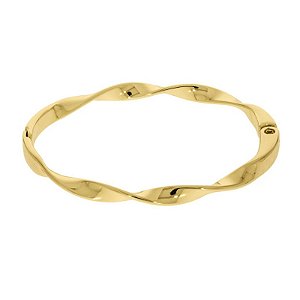 Bracelete Fixo torcido dourado Folheado em ouro Serve do 16 ao 18 cm)