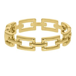 Bracelete formato correntes articulado Luana folheado em ouro ( tamanho único 16cm a 17,5cm)