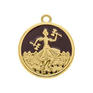 Pingente de  Xangô resina marrom( orixás) folheado a ouro
