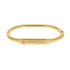 Bracelete Fixo com dizer amor folheado em ouro (tamanho único - serve de 15 a 17 cm)