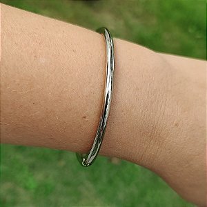 Bracelete Fixo Liso ( fino) folheado em ródio  ( tamanhos P e M) até 20 cm