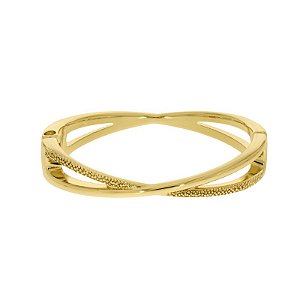 Bracelete com detalhes lisos e texturizados Folheado em ouro  (Tamanho único - serve de 15 a 17 cm)